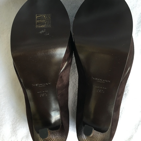YSL Tribute 105 Chocolate/Coffee Suede 38.5 - Picture 8 of 8